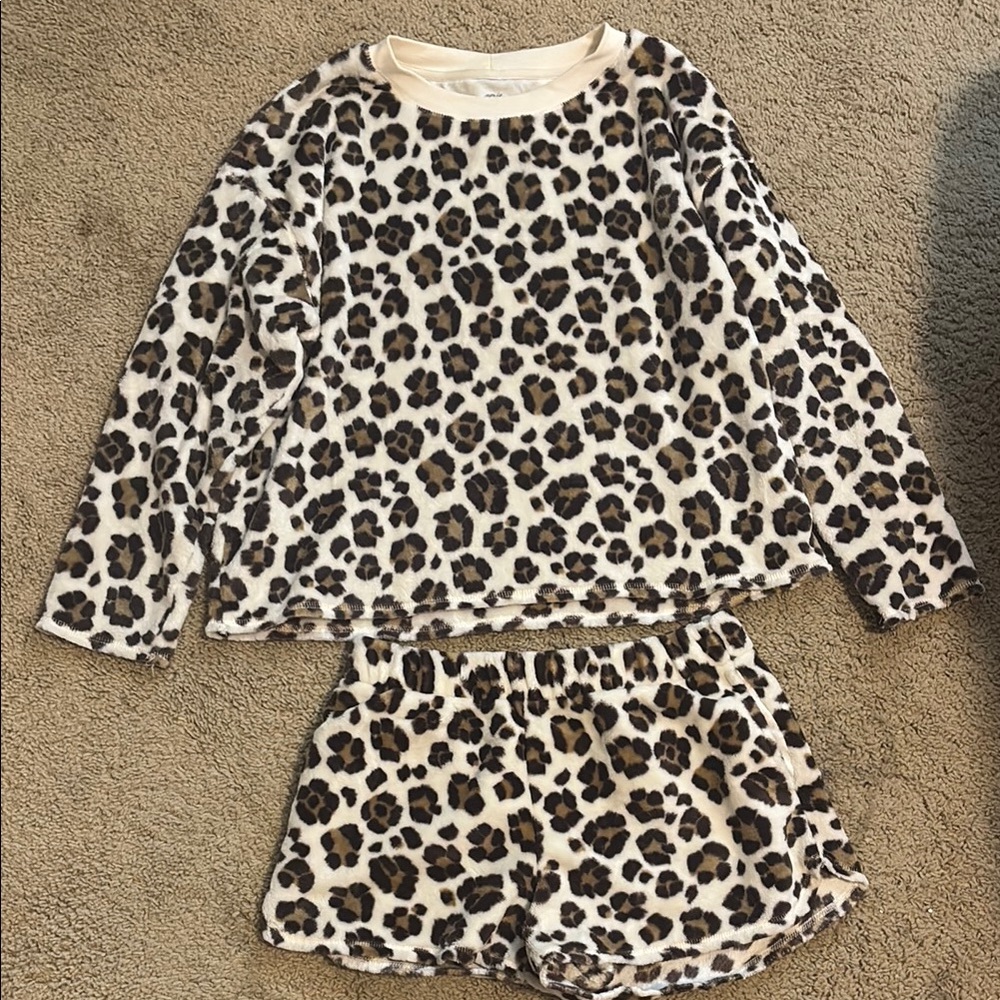 Aerie Brown and Cream Leopard Print Pajama Set